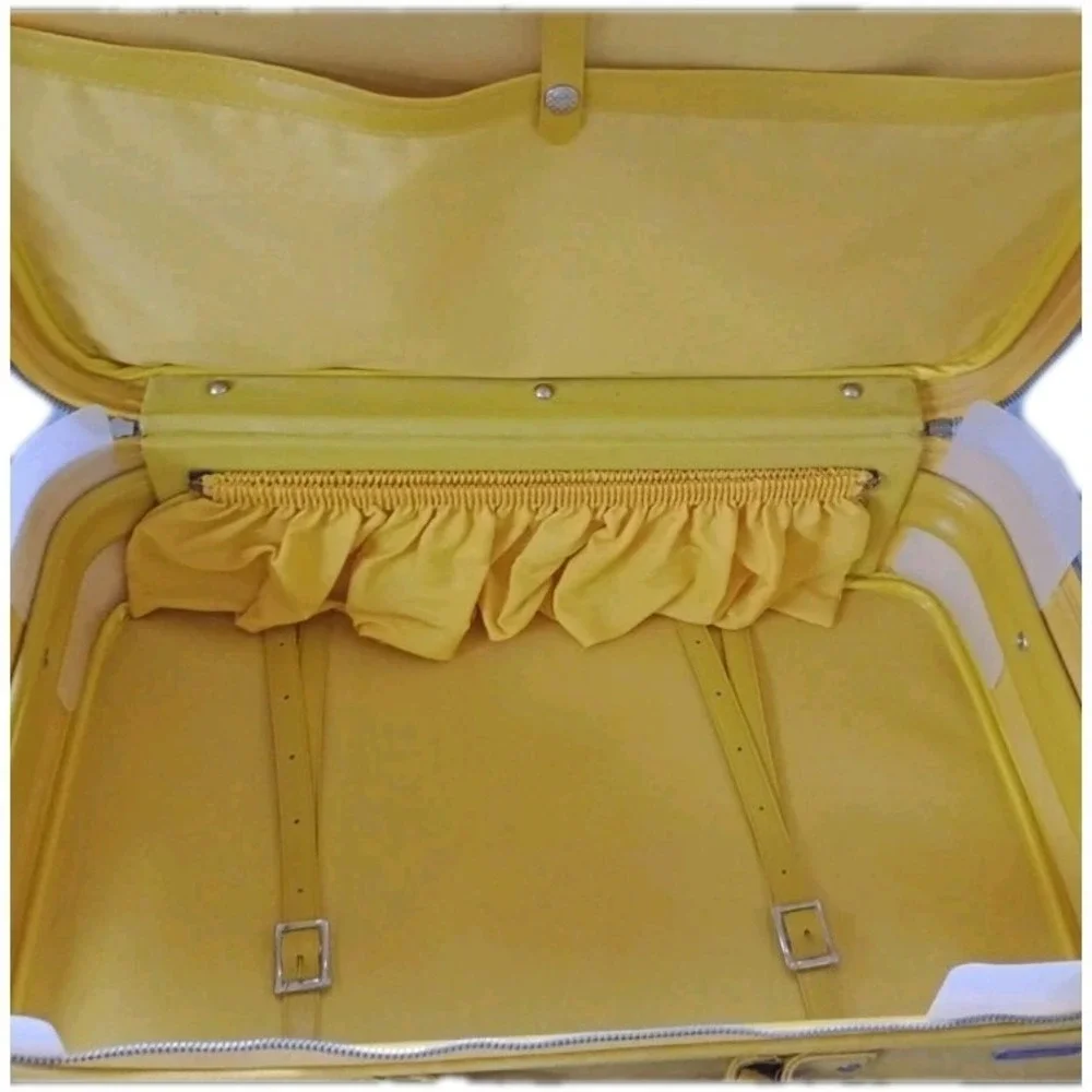 Mustard Yellow Vintage Large Escort Suitcase By American Luggage Works Inc